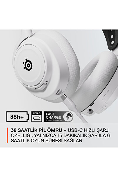 SteelSeries Arctis Nova 7X Mikrofonlu Beyaz Kablosuz Gaming (Oyuncu) Kulaklık