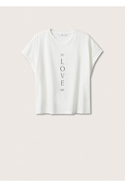 MANGO Weißes Damen-T-Shirt 27077122