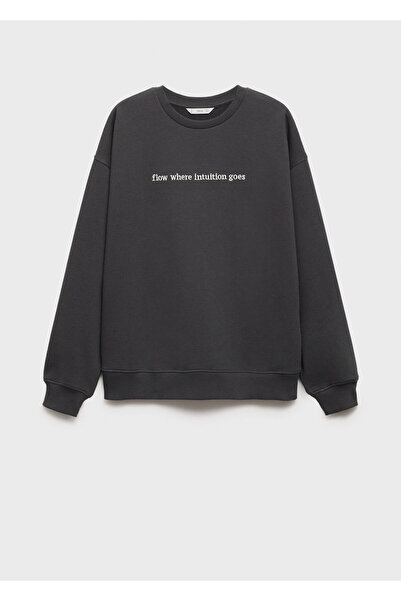 MANGO Kömür Rengi Kız Çocuk Sweatshirt 77042935