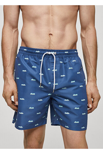 MANGO Man Espadril Desenli Büzgülü Mayo