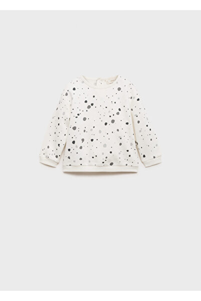 MANGO Hanorac pentru bebeluși unisex alb catifelat 77037124