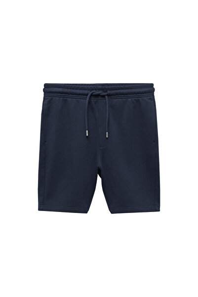 MANGO Чоловічі шорти та бермуди темно-синього кольору 67065983