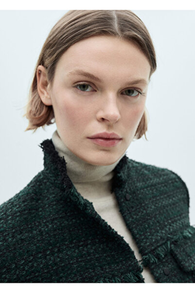 MANGO Woman Yüksek Yaka Tüvit Ceket