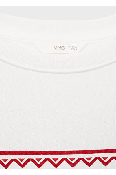 MANGO Kırık Beyaz Kız Çocuk Sweatshirt 77029805