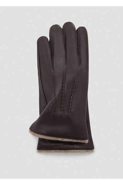 MANGO Brown Men's Gloves 77057923