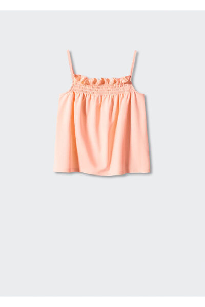 MANGO Kids Seftali Turuncu Kız Çocuk majica 47068254