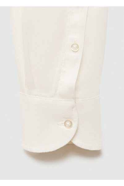 MANGO Λευκό ανδρικό πουκάμισο 77120342