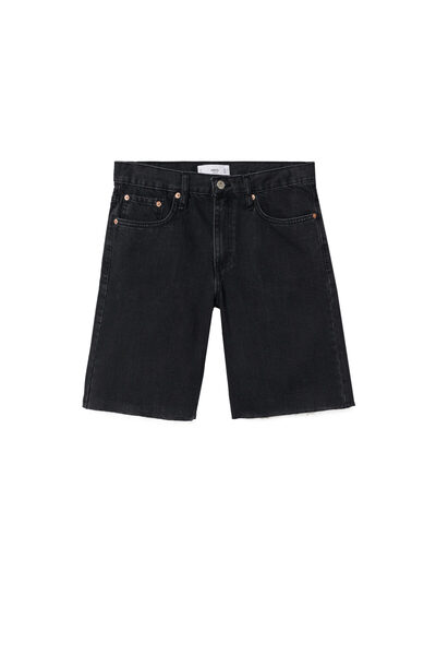 MANGO Woman Siyah Denim Kadın Yetişkin Şort & Bermuda 37050457