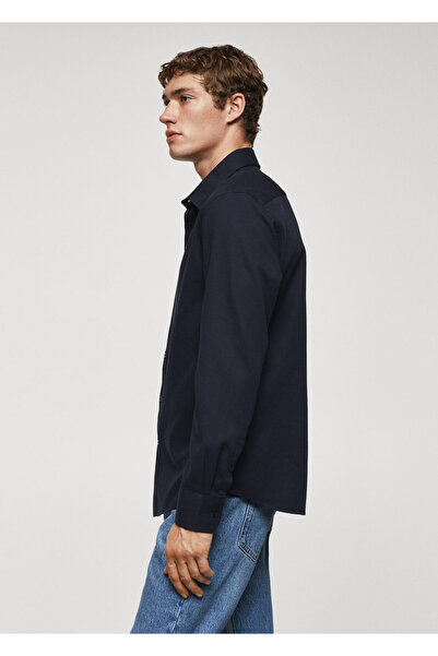 MANGO Man Lacivert Erkek Gömlek 67040636