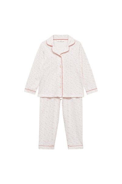 MANGO Kirik Beyaz Kız Bebek Pijama Altı 77034442