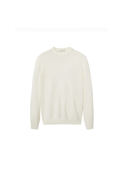 MANGO Man Kırık Beyaz Erkek Kazak  37005931