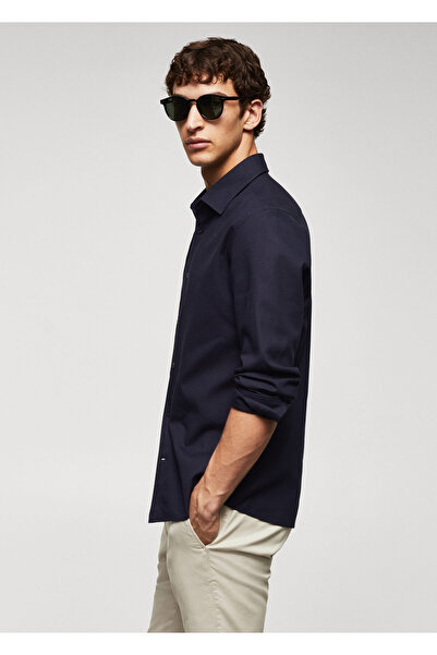 MANGO Man Slim Fit Yapılı Pamuklu Gömlek