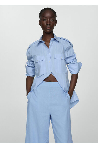 MANGO Gök mavisi Kadın Pantolon 67019405