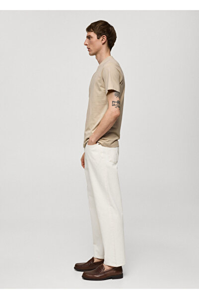 MANGO BEIGE Erkek T-Shirt 77280584