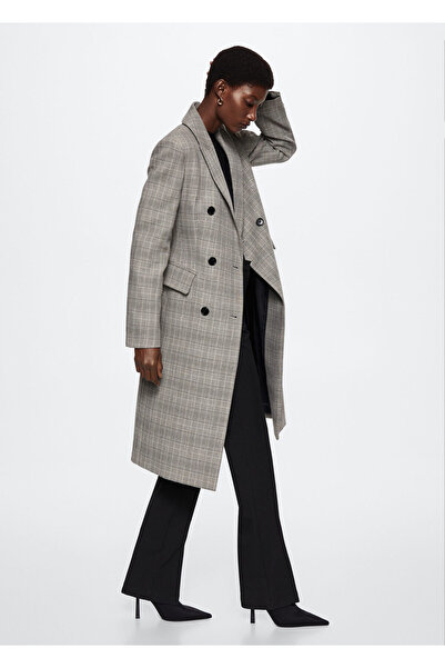 MANGO Woman Gri Kadın Palto  37056717