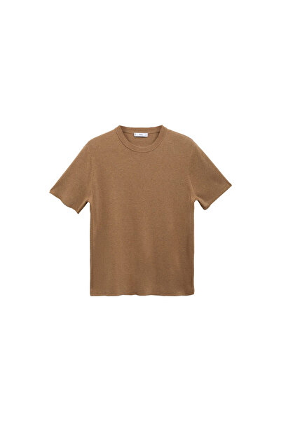 MANGO Ανδρικό T-Shirt Dark Camel 77080583