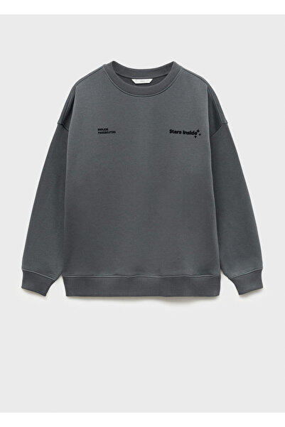 MANGO Kömür Rengi Kız Çocuk Sweatshirt 77018276
