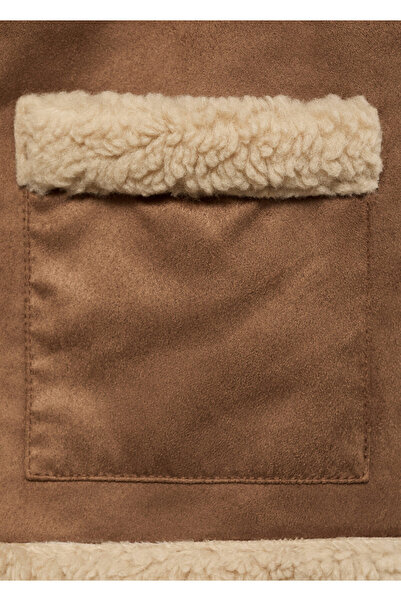 MANGO Koyu Camel Kız Çocuk Yelek 77038264