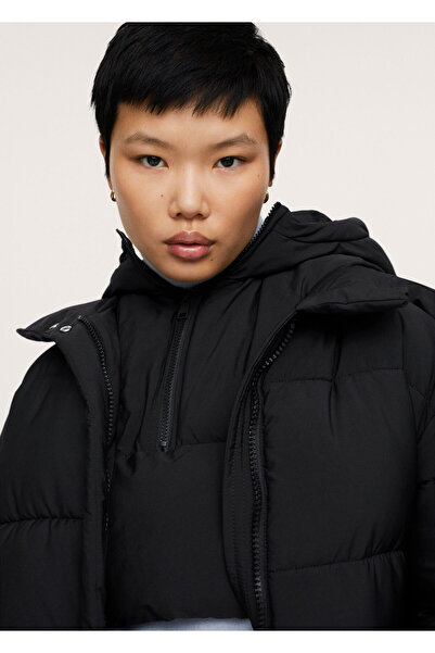 MANGO Woman Siyah Kadın Mont 17047730