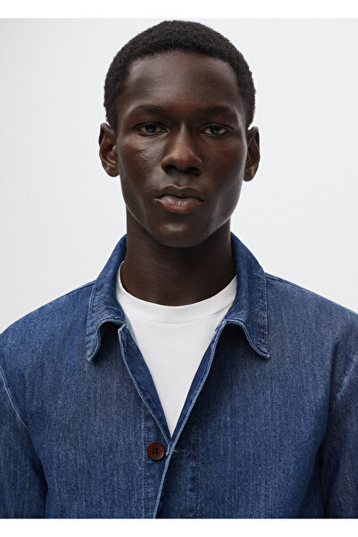 MANGO Man Orta Denim Rengi Erkek Gömlek 37081290
