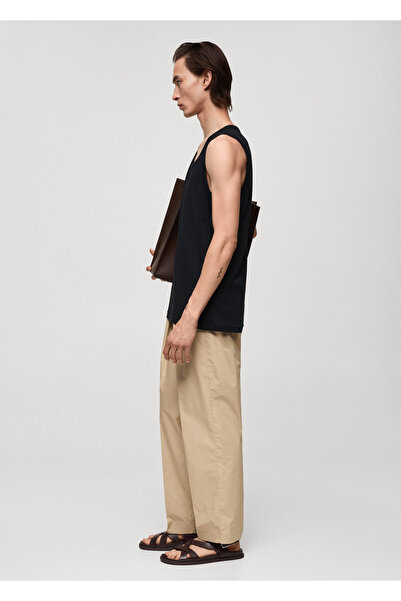 MANGO Μαύρο ανδρικό T-Shirt 77062538