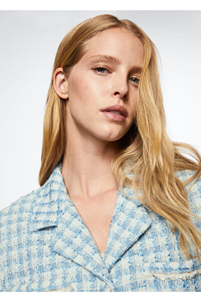 MANGO Woman Mavi Kadın Gömlek 37077726
