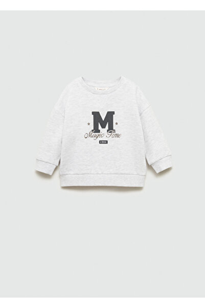 MANGO Açık Gri Kız Bebek Sweatshirt 77076733