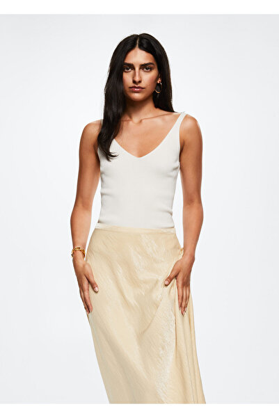 MANGO Woman Bej Kadın Etek 37081297