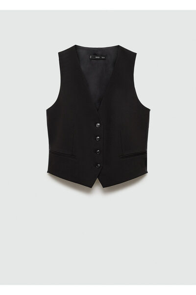 MANGO Siyah Kadın Yelek 77095636