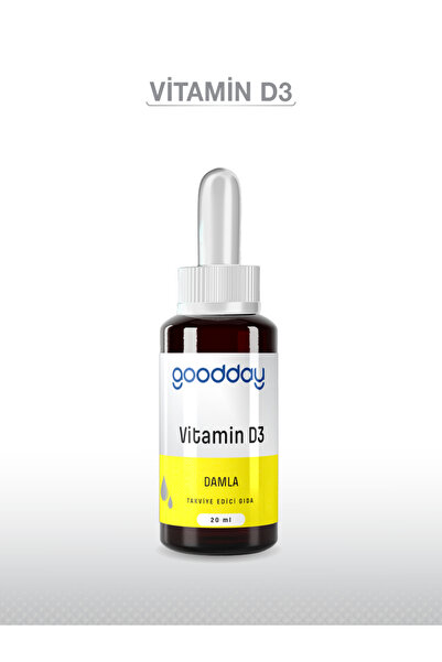goodday Vitamin D3 Bitkisel Besin Takviyesi 400 Damla 1000ıu Soğuk Sıkım Zeytin Yağı
