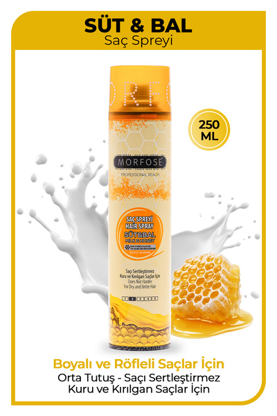 Morfose Süt & Bal Saç Spreyi 250 ml - Yoğun Nemlendirme, Besleme