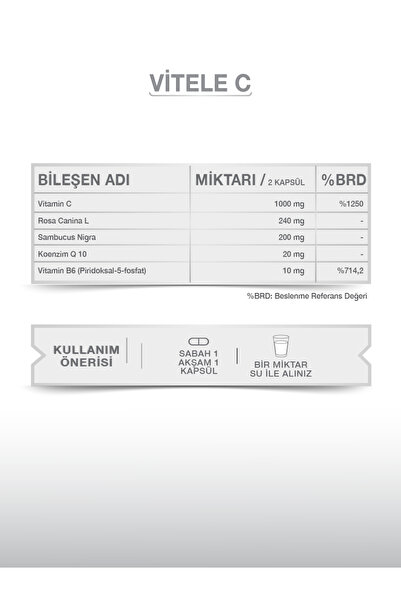 goodday Vitele C 60 Kapsül Bitkisel Besin Desteği