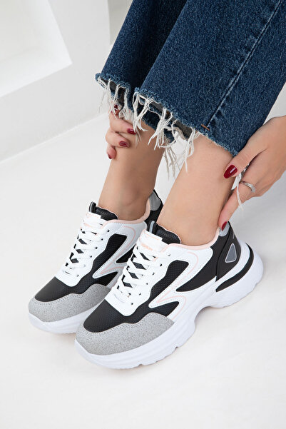 SOHO White-Black-Powder Women's Sneaker 20834