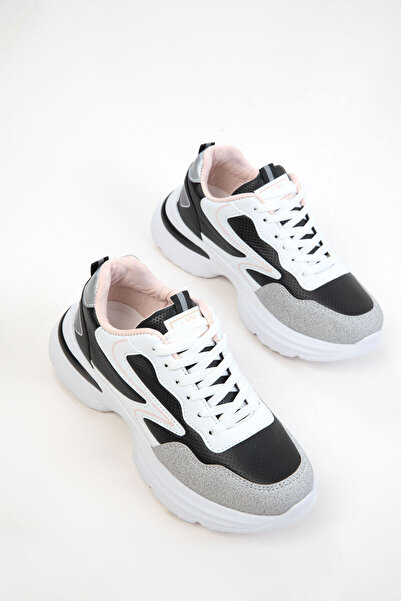 SOHO White-Black-Powder Women's Sneaker 20834