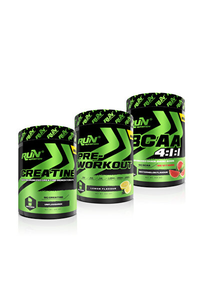 Run Nutrition Güç Ve Performans Paketi (PRE-WORKOUT LİMON,BCAA KARPUZ,CREATİN...
