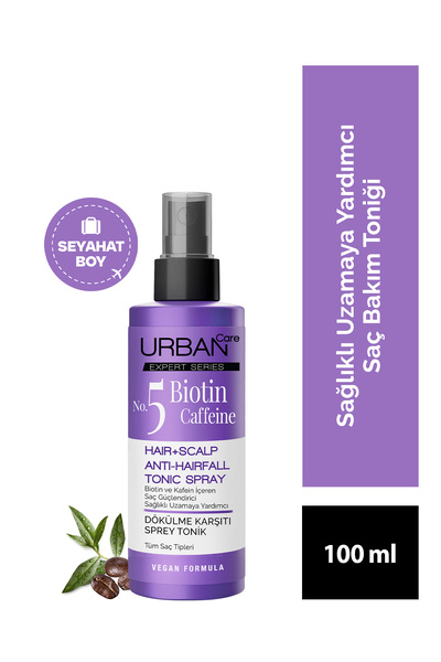 Urban Care Expert Biotin ve Kafein Dökülme Karşıtı Hızlı Uzamaya Yardımcı Saç Bakım Toniği-100ml-seyahat boy