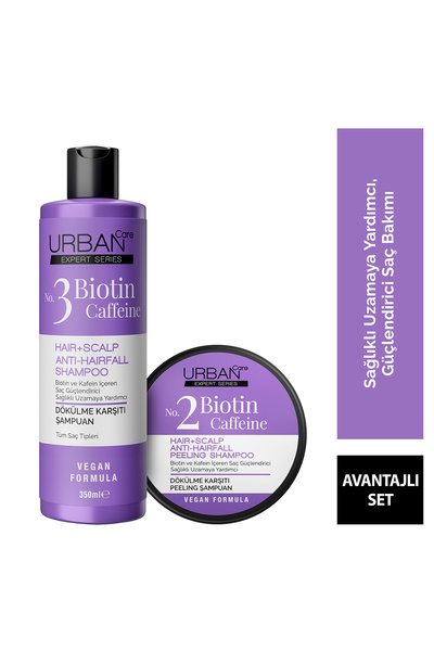 Urban Care Expert Biotin ve Kafein Dökülme Karşıtı Peeling&Şampuan Seti-vegan