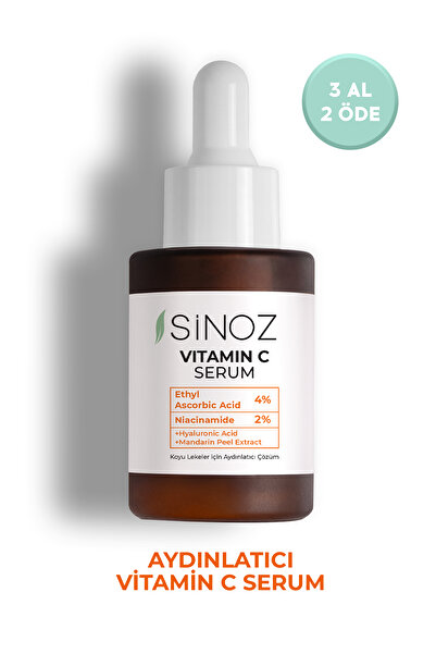 SİNOZ Tone Equalizing Brightening Vitamin C 4% Niacinamide 2% Face Serum 30 ml for All Skin Types