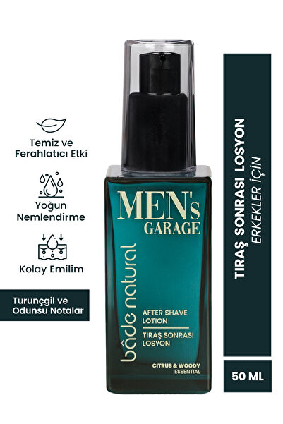 Bade Natural Men's Garage Tıraş Sonrası Losyon Ferahlatıcı ve Yatıştırıcı 50 ml