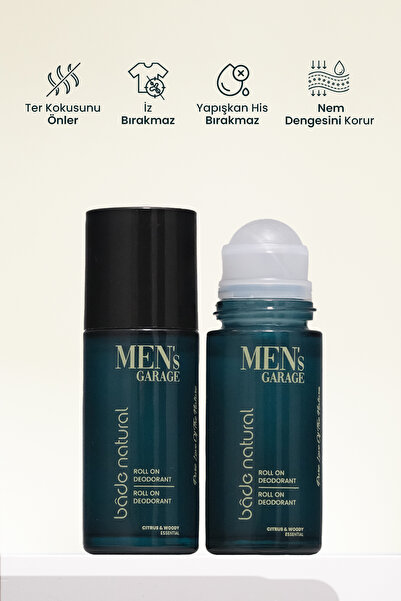 Bade Natural Men's Garage Roll On Deodorant Ferahlatıcı ve Ter Kokusunu Önleyici 50 ml
