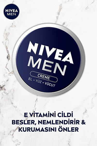 NIVEA MEN Erkek Creme Nemlendirici Bakım Kremi 30 ml,Yüz,El,Vücut İçin,E Vitamini,Ferah Koku