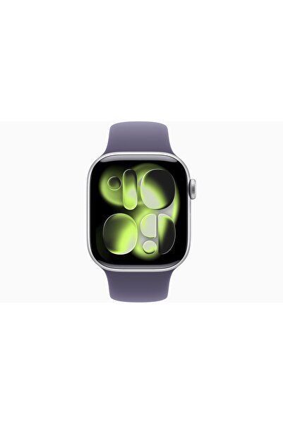 Apple Watch Series 11 GPS, 46 mm Gümüş Rengi Alüminyum Kasa ve Sis Moru Spor Kordon  - S/M