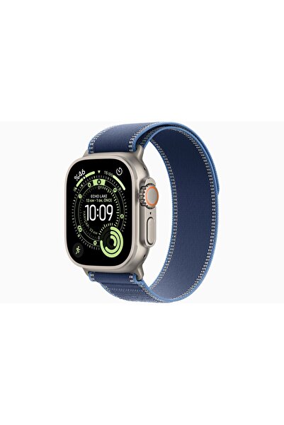 Apple Watch Ultra 3 GPS + Cellular, 49 mm Natürel Titanyum Kasa ve Mavi/Parlak Mavi Trail Loop - M/L