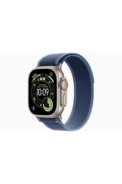Apple Watch Ultra 3 GPS + Cellular, 49 mm Natürel Titanyum Kasa ve Mavi/Parlak Mavi Trail Loop - S/M