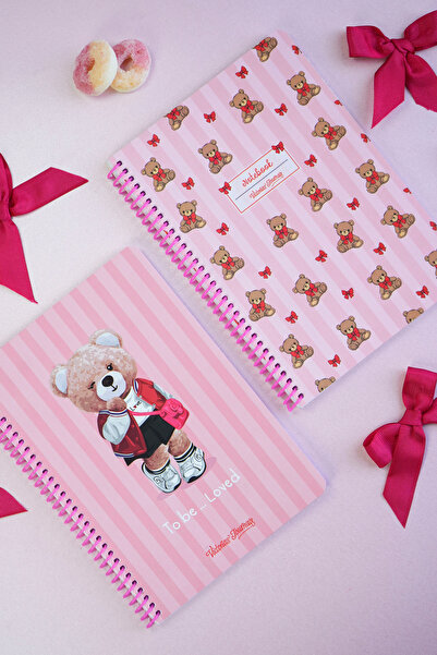 Victoria's Journals A5 Spiralli Okul Defteri 2’li Set – Çizgili, Soft Touch Kapak