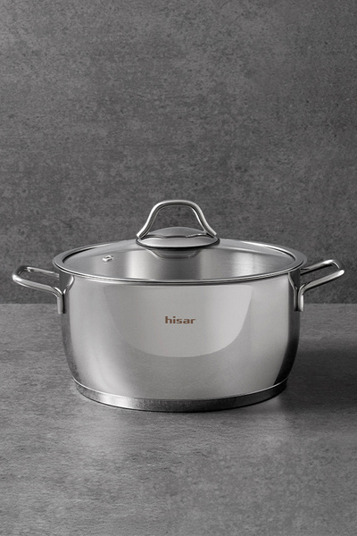 Hisar Teos Induction Base Steel Deep Pot 30 cm
