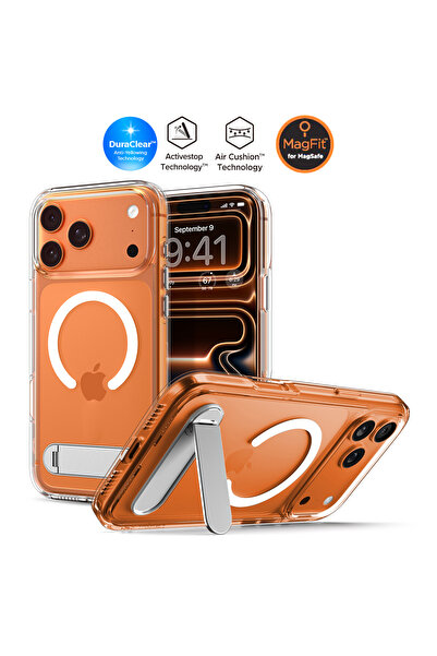 Spigen iPhone 17 Pro ince MagSafe Kılıf Ultra Hybrid S Metal Stand'lı MagFit ...
