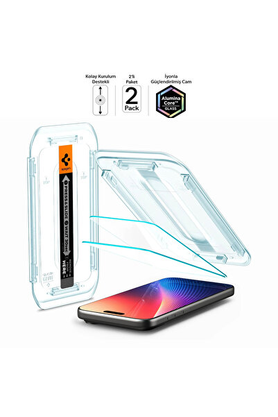 Spigen واقي شاشة لكاميرا آيفون 16 برو نحيف عالي الدقة (2 قطعة) سهل التركيب