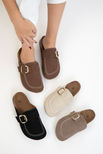 SOHO Brown Suede Women's Slippers 20894