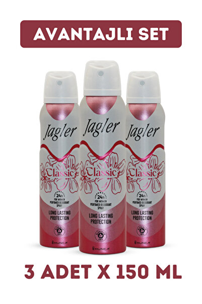Jagler Classic Kadın Deodorant ( 3 Adet X 150 ml )